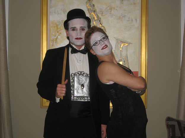 We dressed as "The Dresden Dolls" from their music video "Coin Operated Boy". http://www.youtube.com/watch?v=ilB8DOVx6W0